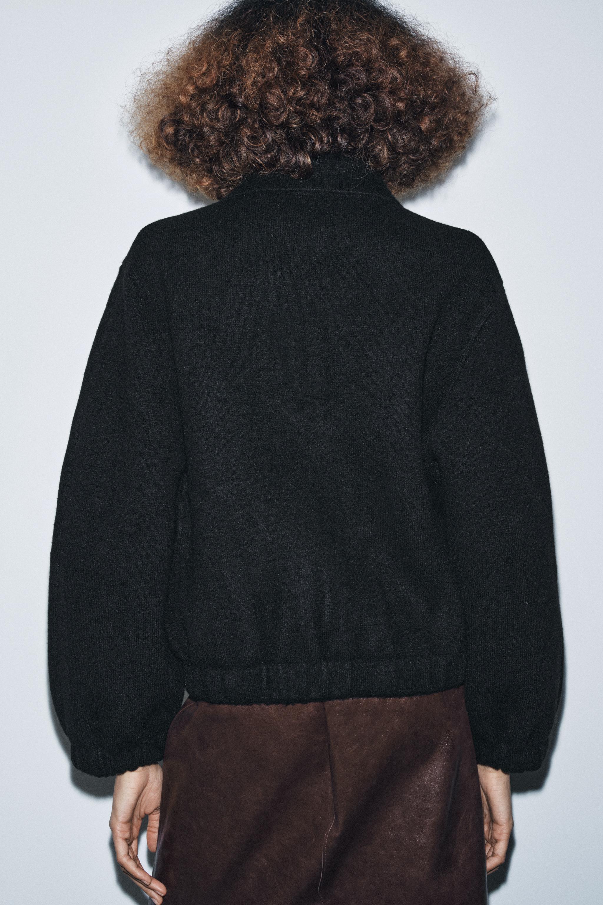 ZIPPERED KNIT BOMBER JACKET